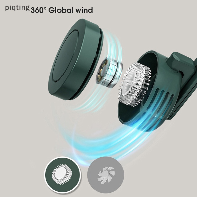 Piqt Quạt Điều Hòa Làm Mát Mini Di Động Có Kẹp Gắn Cổng Sạc USB Có Thể Sạc Lại Cho Nhà Ở / Văn Phòng