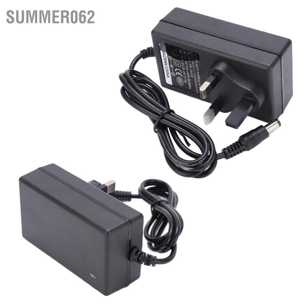Summer062 Bộ sạc xe tay ga điện tử pin lithium 29 4V 1A cho Phích cắm Vương quốc Anh 100‑240V