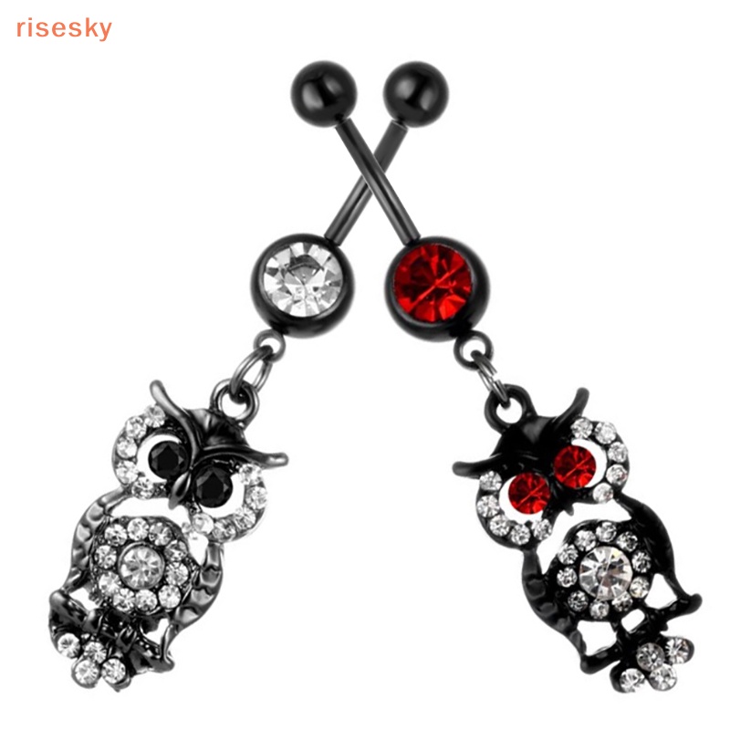 1 Khuyên Rốn Bằng Thép Đính Đá Zircon Hình Trái Tim