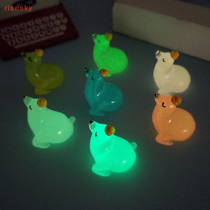 Bộ 2 Mô Hình Động Vật Mini Bằng Nhựa Phát Sáng Trong Bóng Tối Trang Trí Sân Vườn