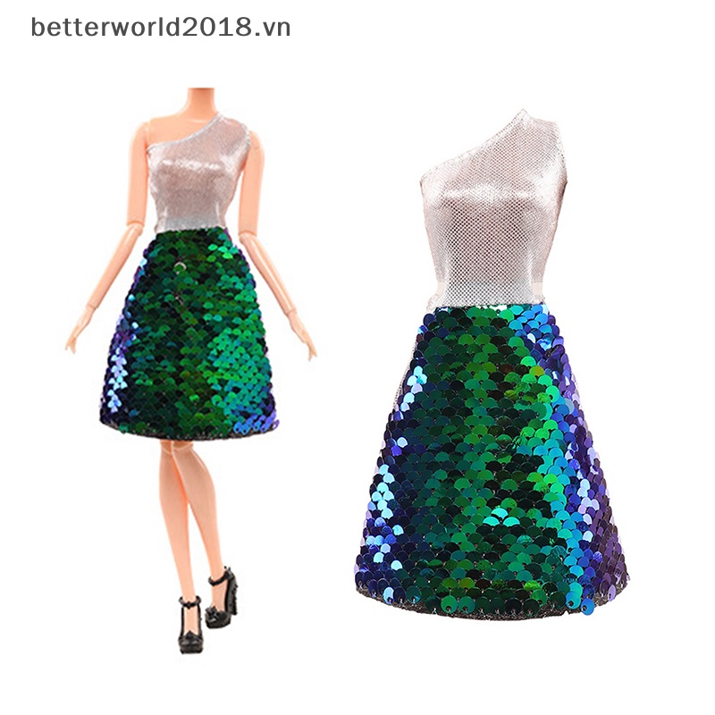 Bộ Đầm Đính Kim Sa Thời Trang Dành Cho Búp Bê Gia Đình