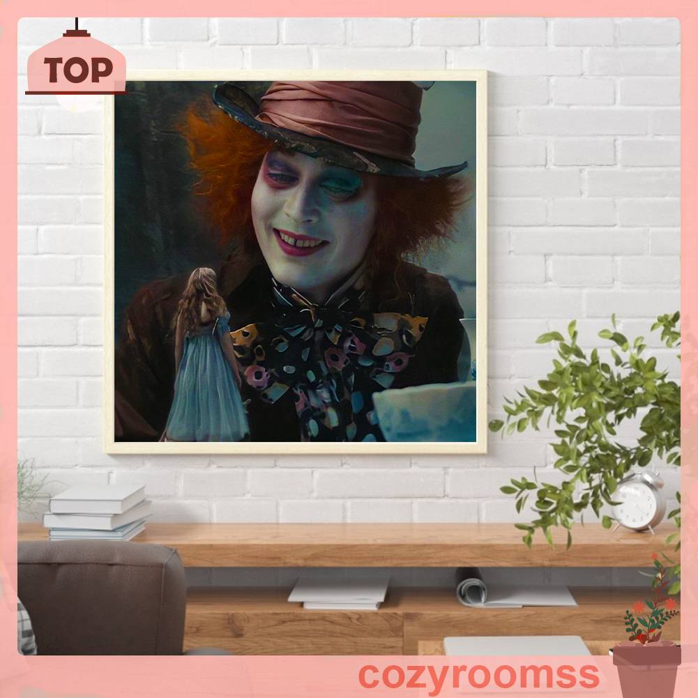 Bộ Tranh Đính Đá 5D Họa Tiết Alice in Wonderland Độc Đáo DIY Dùng Trang Trí Nhà Cửa