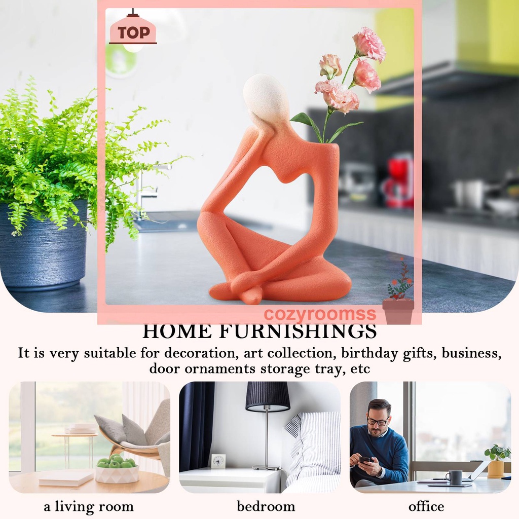 Bình Hoa Sứ Điêu Khắc Trừu Tượng Trang Trí Nhà Cửa