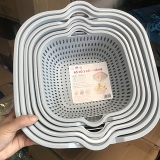Bộ thau rổ 6 món nhựa cao cấp