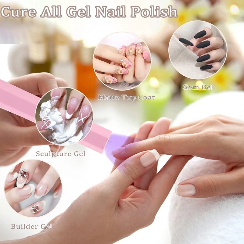 Đèn Sấy Khô Sơn Móng Tay / Bút Vẽ Móng Mini Nhanh Khô Tiện Dụng Mang Theo Du Lịch