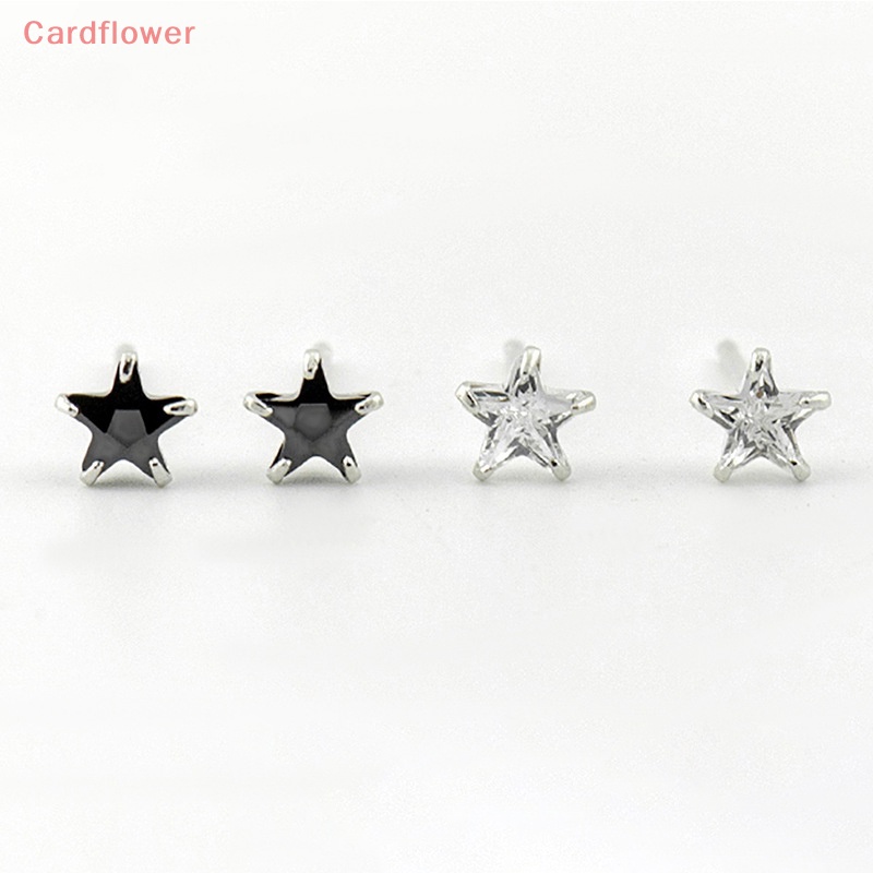 Khuyên Tai Bạc 925 Đính Đá Zircon Hình Ngôi Sao Nhỏ Mới