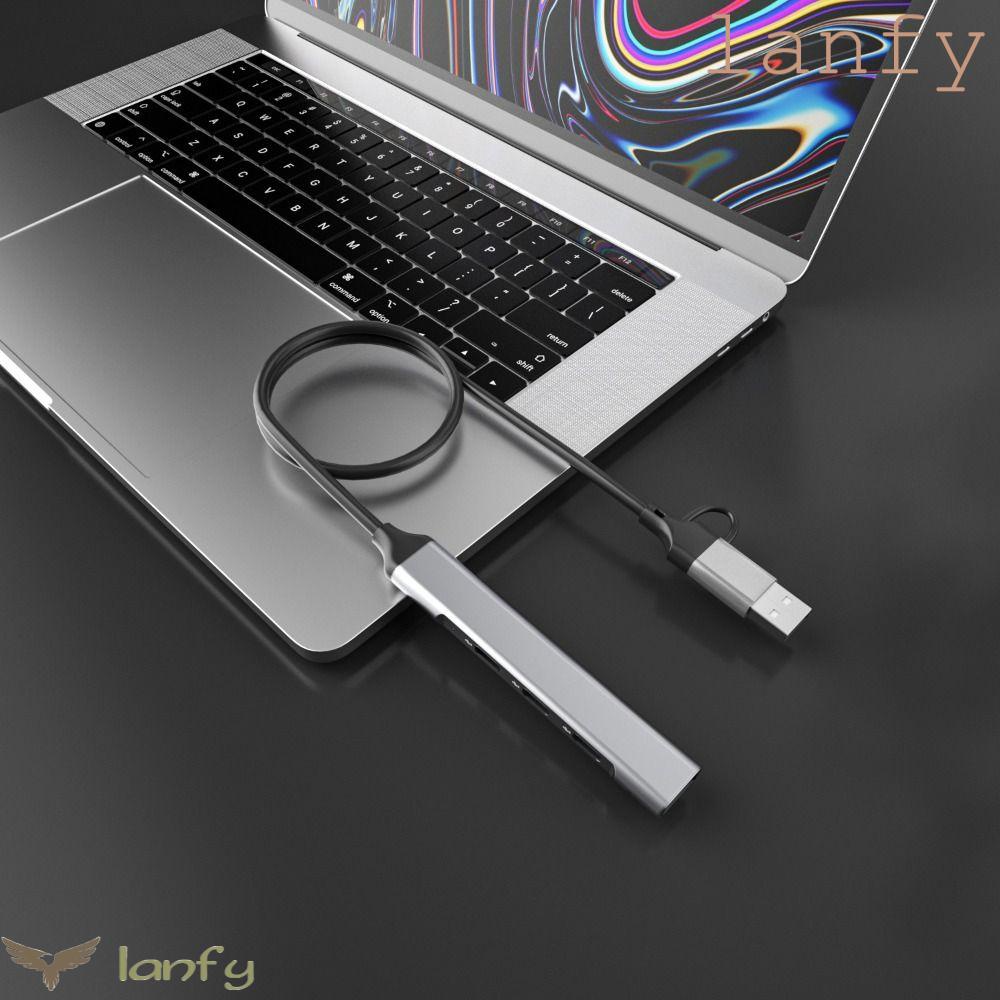 Đế Sạc USB Type-c 3.0 4 Cổng USB 3.0 Bằng Hợp Kim Nhôm Màu Xám Cho Hub Máy Tính