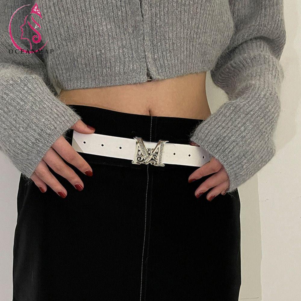 Thắt Lưng Khóa Kim Loại Chữ M Thời Trang Cho Nam Nữ