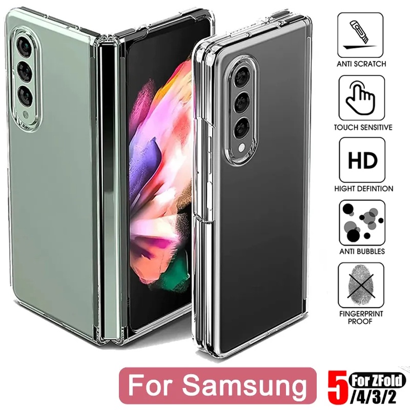 Ốp Điện Thoại PC Trong Suốt Chống Rơi Gấp Gọn Linh Hoạt Cho Samsung Galaxy Z Fold 5 / 4 / 3 / 2