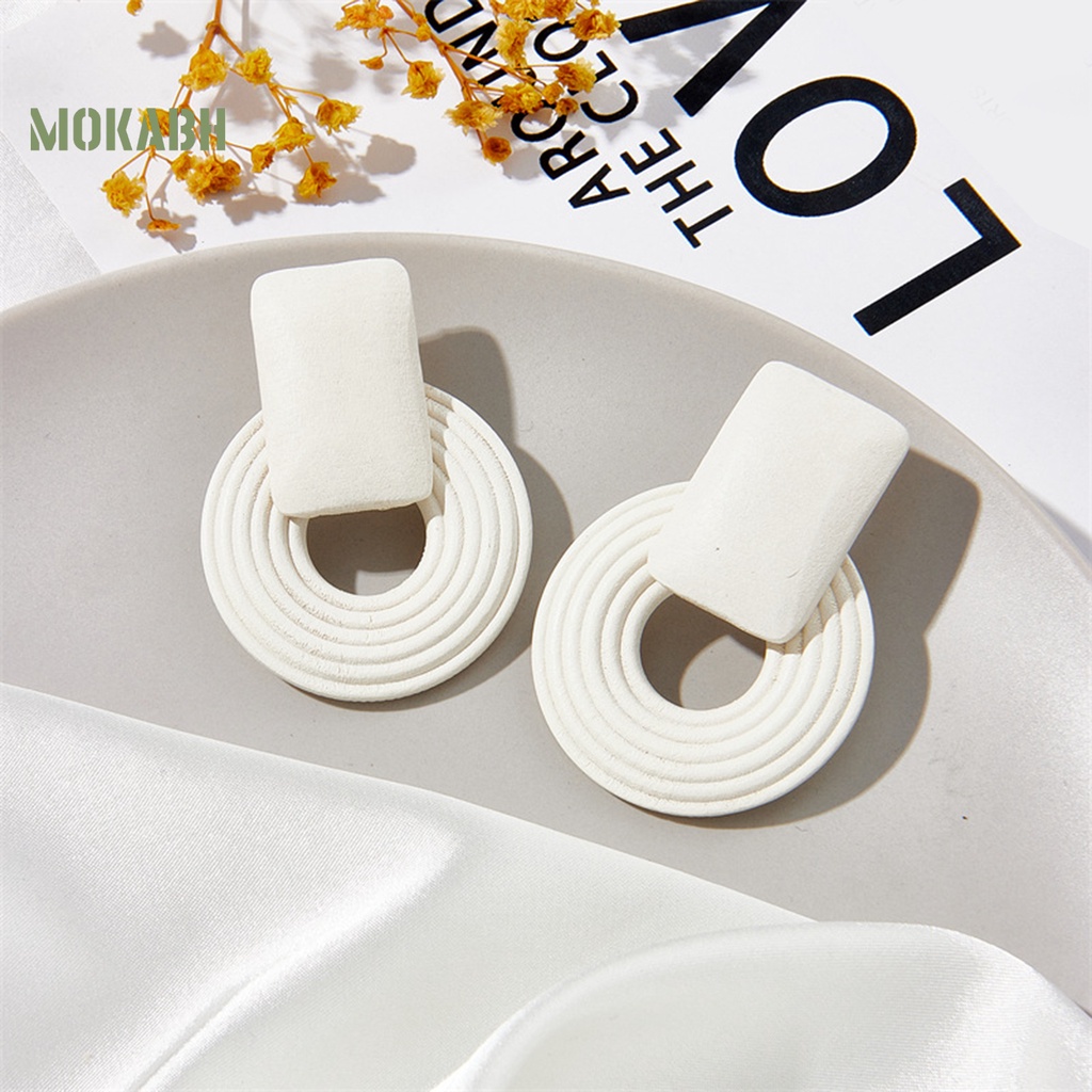 1 Đôi Bông Tai Tròn Rỗng Đính Hạt Thời Trang Nữ