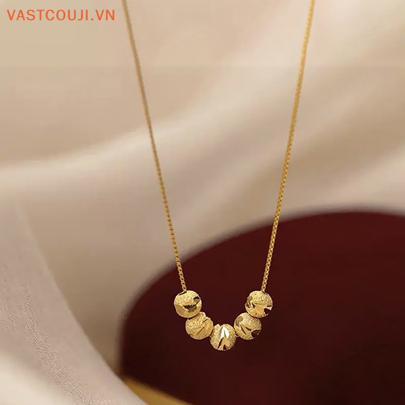 Vòng cổ Chuỗi Hạt Màu Vàng Đơn Giản Thời Trang Hàn Quốc Cho Nữ