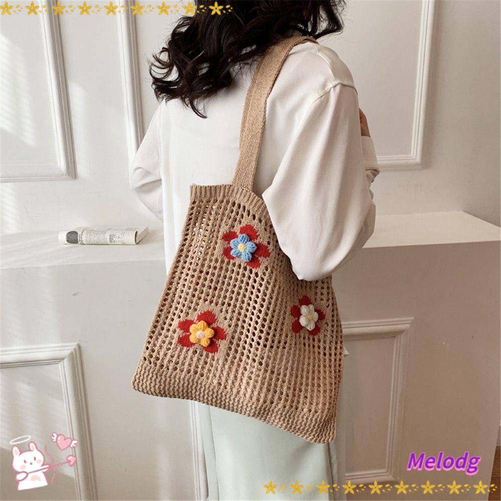 MELODG Túi Xách Đan Móc Hình Trái Dừa Phong Cách Boho Thời Thượng Cho Nữ