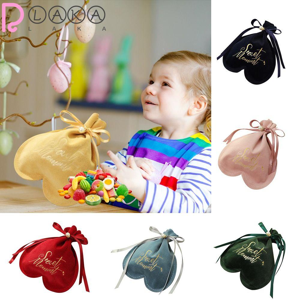 LAKAMIER Bộ 2 Túi Đựng Quà Họa Tiết Trái Tim Xinh Xắn