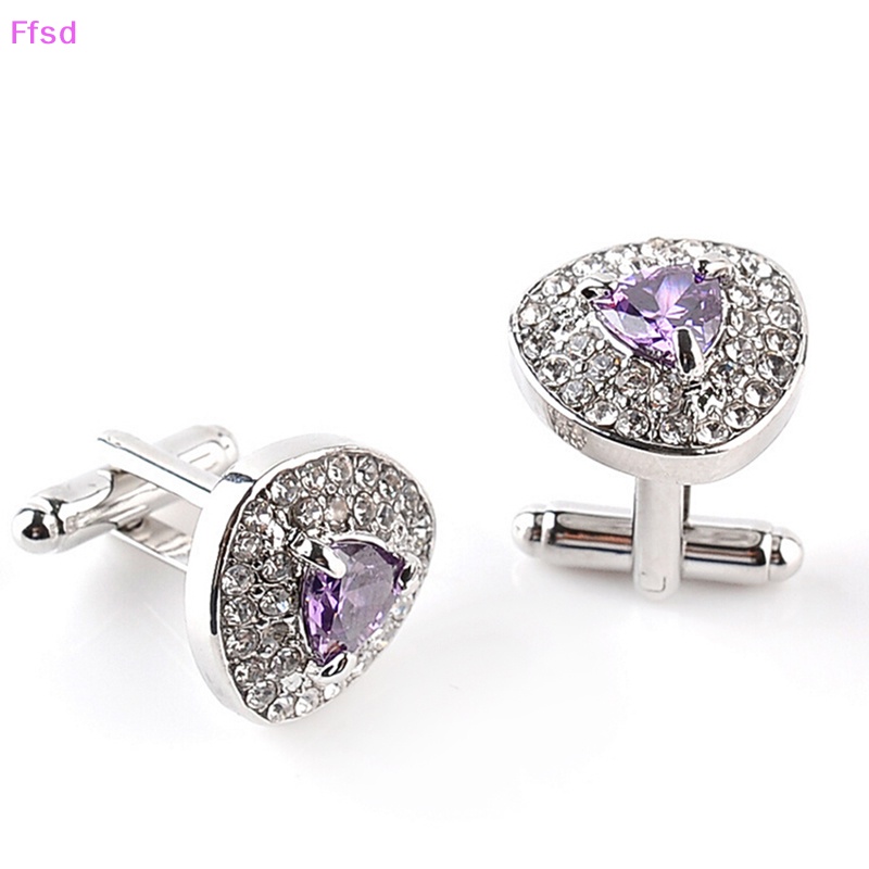 Khuy Măng Sét Hình Tam Giác Đính Đá Zircon Thời Trang