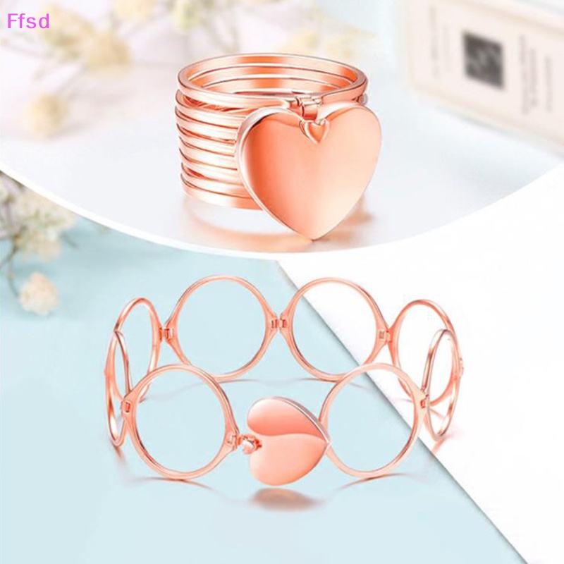 Vòng Đeo Tay / Nhẫn Hình Trái Tim Xoắn Co Giãn 2 Trong 1