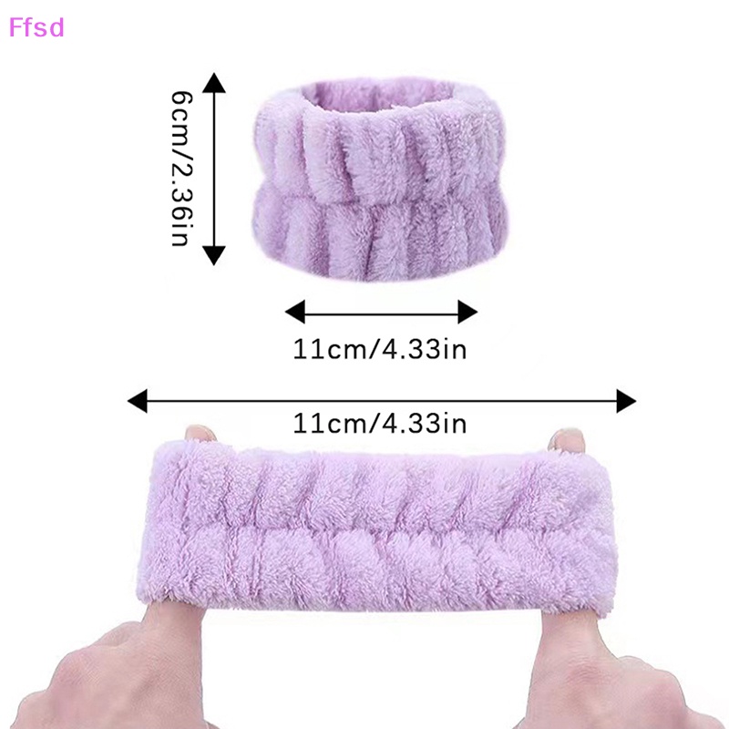 {Ffsd} Set 2 Cặp Băng Đô Quấn Cổ Tay Thấm Hút Mồ Hôi Khi Rửa Mặt / Chơi Thể Thao