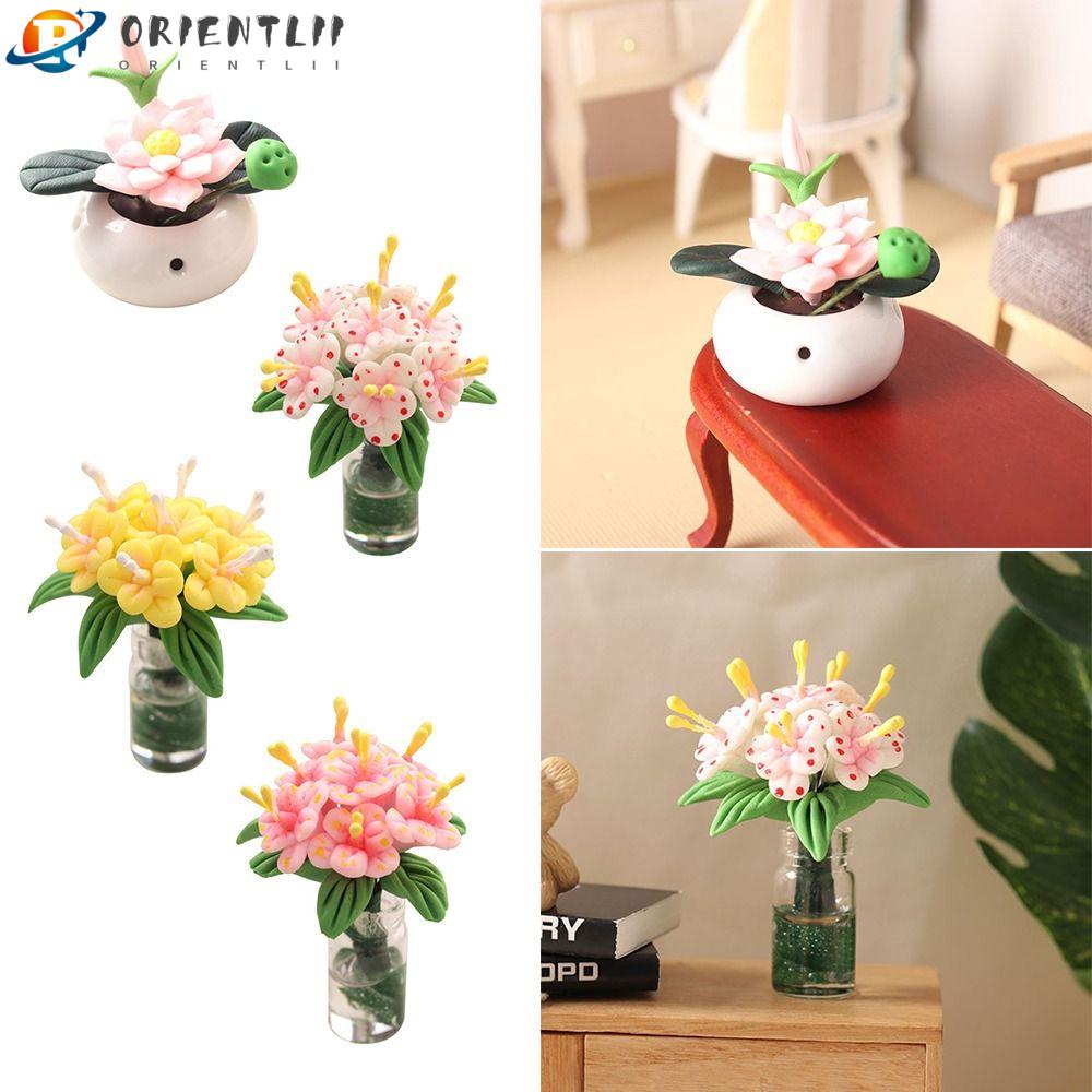 ORIENTLII Mô Hình Chậu Hoa Sen Bằng Kính Mini Trang Trí Nhà Búp Bê