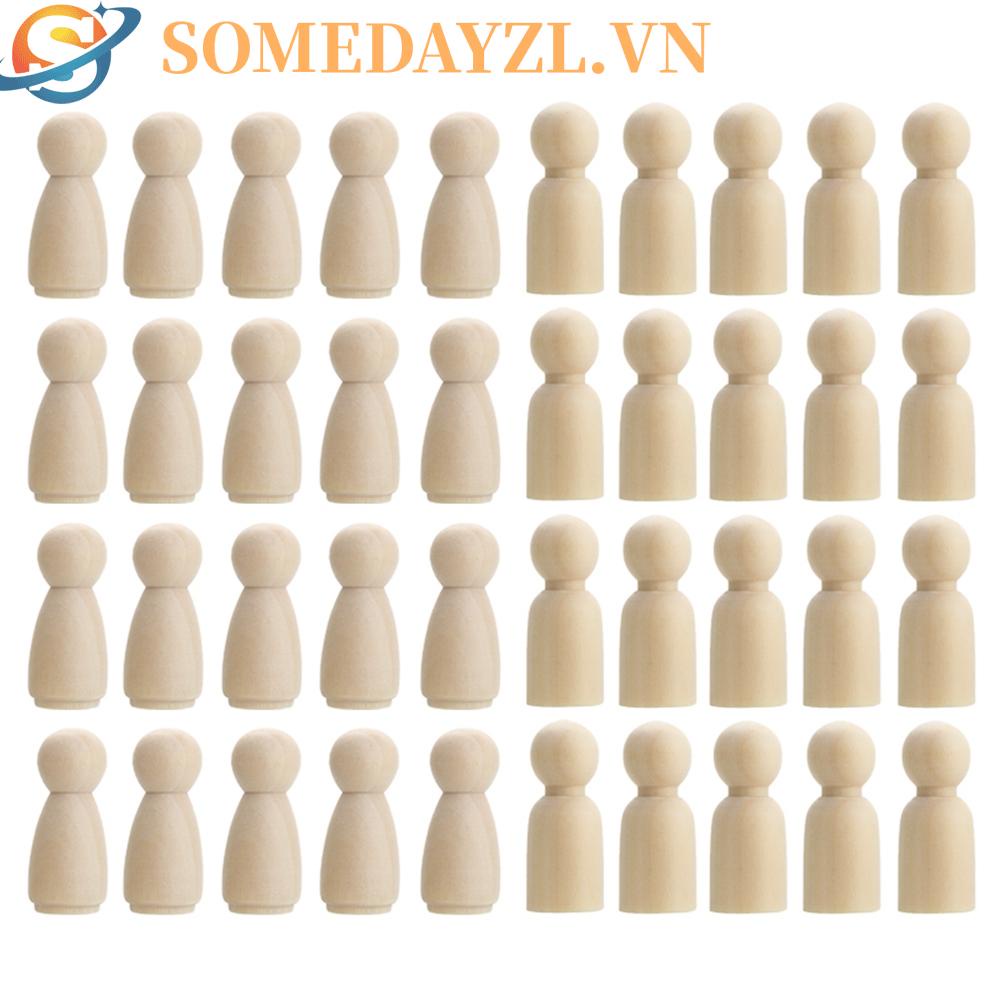 SOMEDAYZL Búp Bê Gỗ Tự Nhiên 35 / 43 / 53 / 65mm