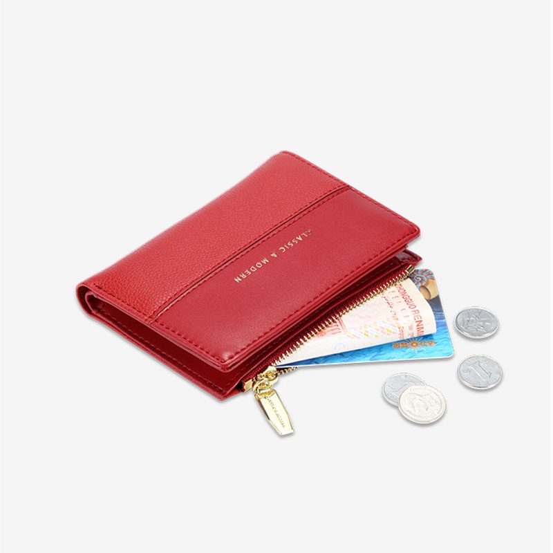 Ví Đựng Thẻ Đa Năng Gấp Đôi Thiết Kế Đơn Giản Cho Nữ