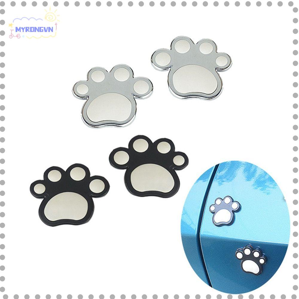 MYRONGVN Bộ 4 Miếng Dán 3D Hình Chân Gấu Chống Va Chạm Chất Lượng Cao Trang Trí Cửa Xe Hơi