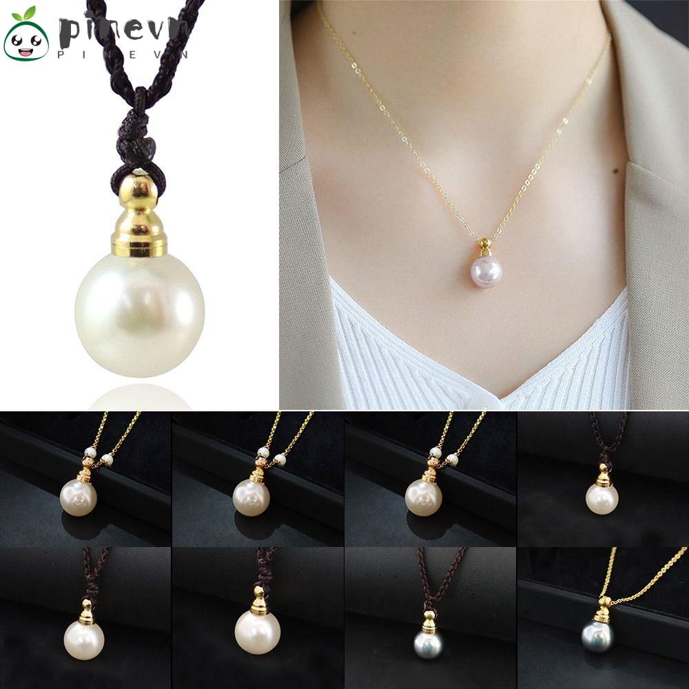 PINEVN Vòng cổ Hạt Ngọc Trai Mặt Biểu Tượng Nước Hoa May Mắn