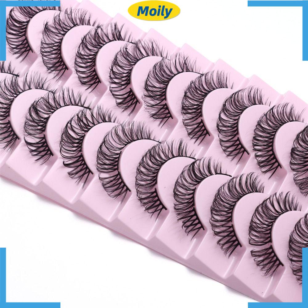 MOILYVN Bộ 10 Cặp Lông Mi Giả Cong Tự Làm