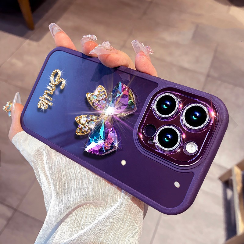 Ốp Điện Thoại Cứng Chống Rơi Hình Bướm Đính Đá Lấp Lánh Cho iPhone 11 13 Pro 14 Pro max 12pro max 11pro max