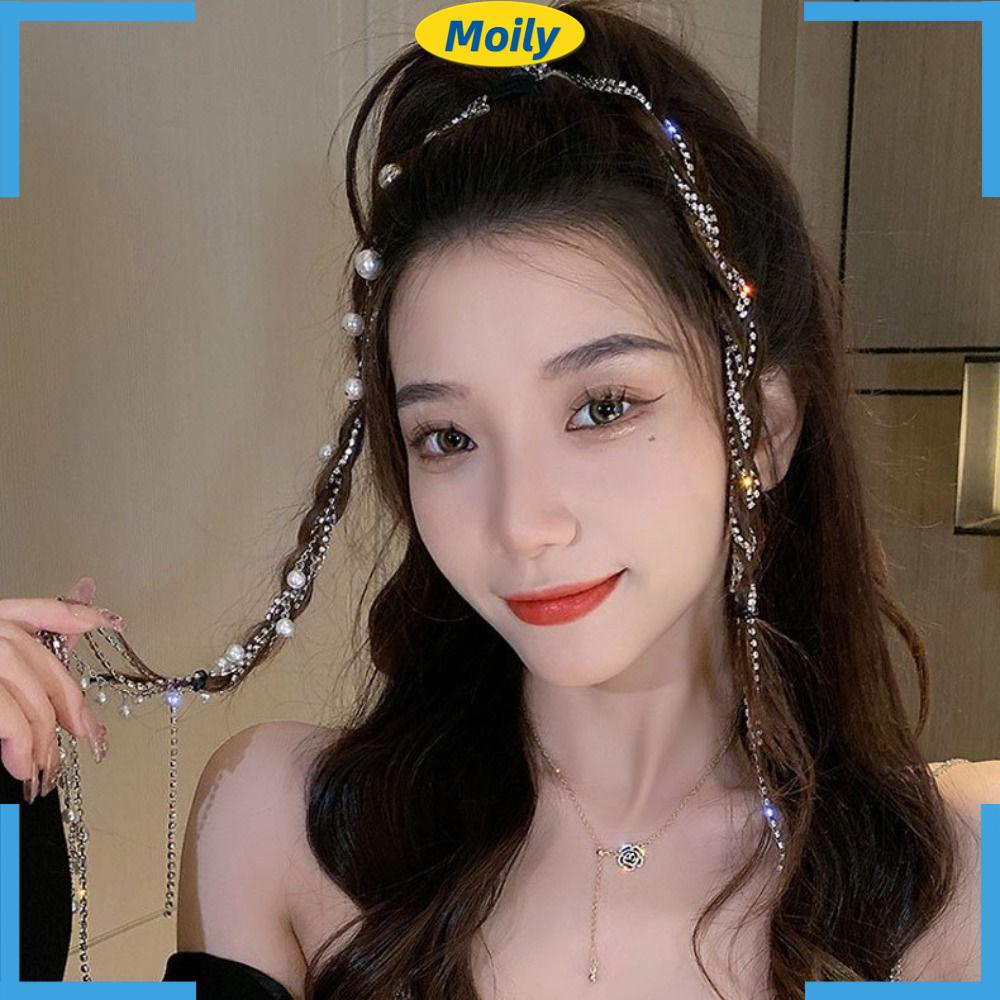 MOILYVN Lược Cài Tóc Dài Đính Đá Thời Trang