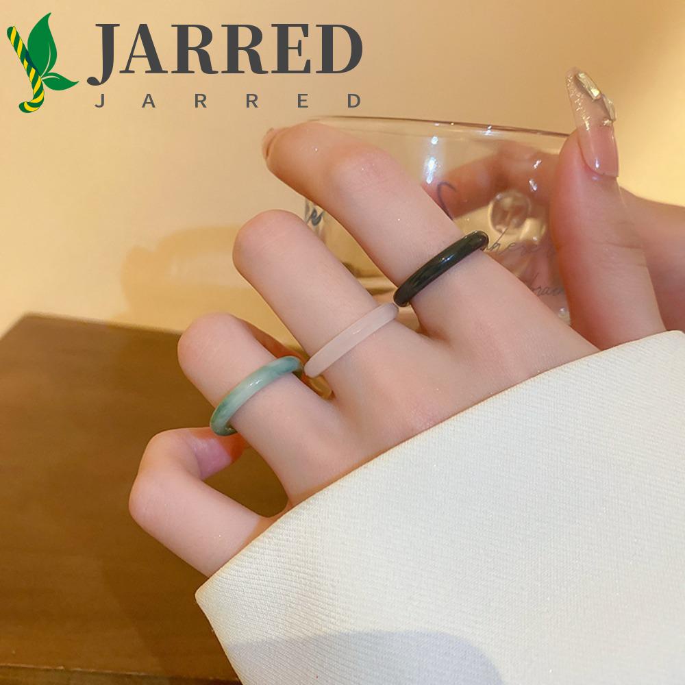 JARRED Nhẫn Nhựa Trong Suốt Đính Hạt Nhựa Resin Mặt Kính / Lucite Acetic Acid Đơn Giản Thanh Lịch Cho Du Lịch