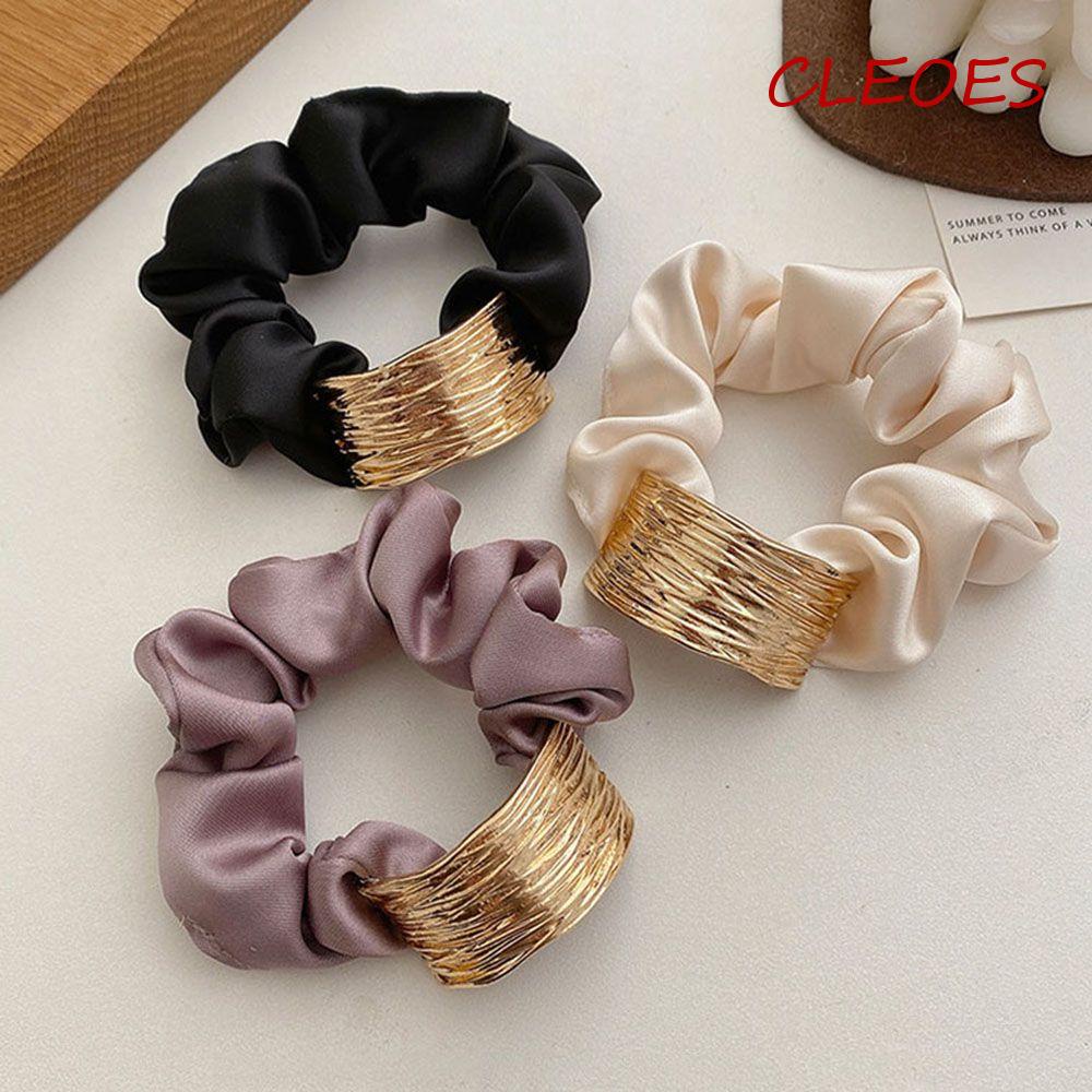 CLEOES Dây Cột Tóc Co Giãn Bằng Kim Loại Thời Trang Cho Nữ
