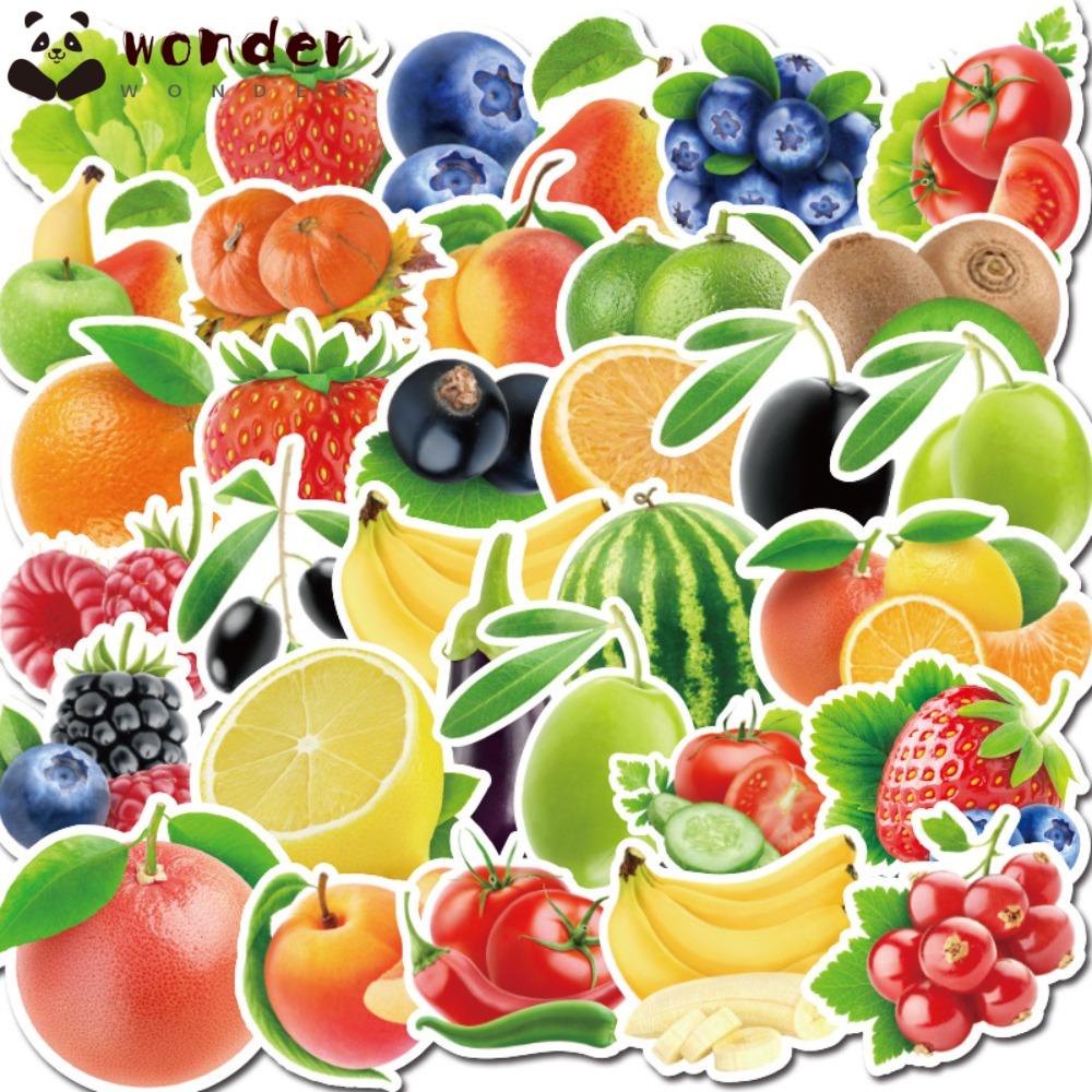 WONDER Bộ 100 Miếng Dán Trang Trí Cốc / Rau Củ / Hành Lý Di Động