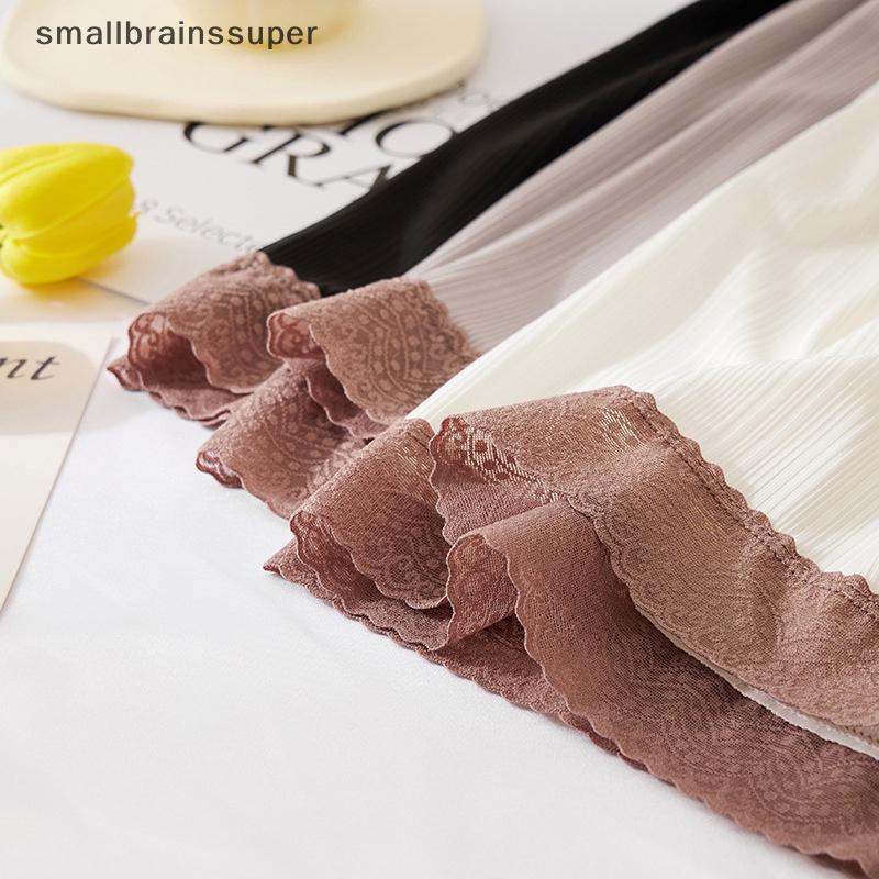 Smallbrainssuper Quần Short An Toàn Mặc Dưới Váy Bằng Lụa Lạnh Phối Ren Màu Tương Phản Chống Lộ Hàng Mới Dành Cho Bạn Nữ SBS
