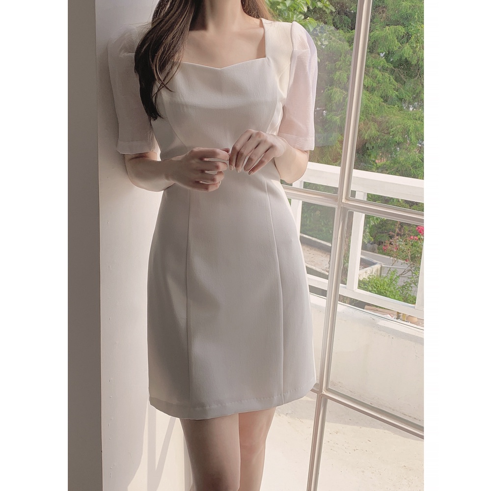 Đầm Dáng Chữ A Tay Ngắn Màu Sắc Thời Trang Mùa Hè Xinh Xắn Cho Nữ