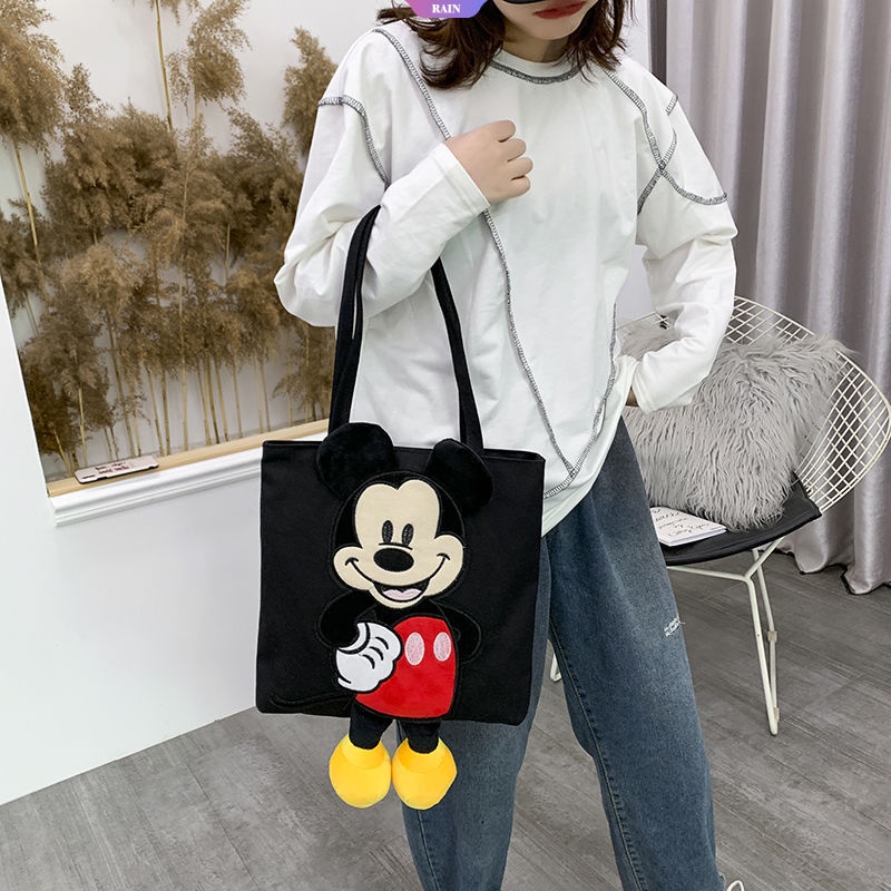 Túi Xách Canvas In Hình Chuột Mickey Minnie Dễ Thương Cho Nữ