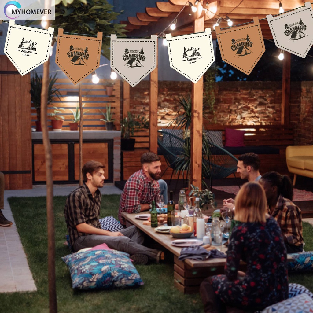 Bộ 12 Lá Cờ Treo Cắm Trại Có Thể Điều Chỉnh Độ Dài Tiện Dụng