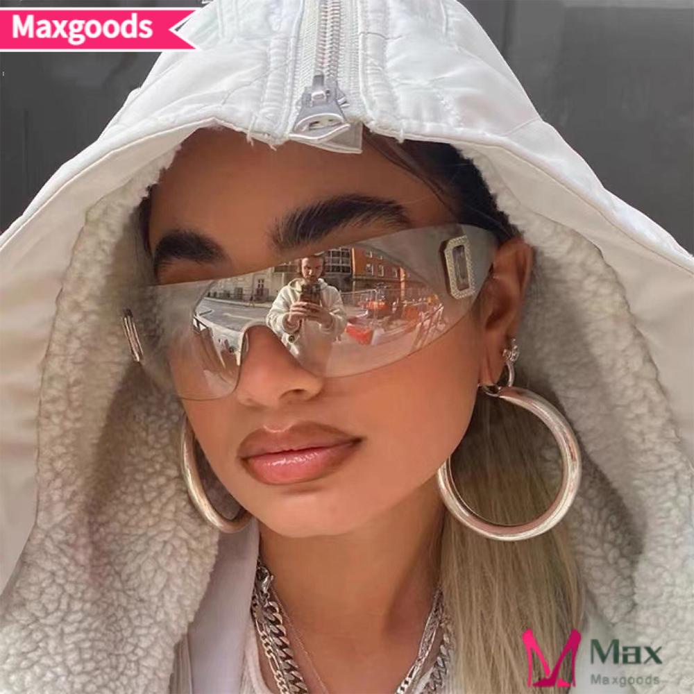 MAXG Kính Mát Không Gọng Y2K Phong Cách Retro Oversize