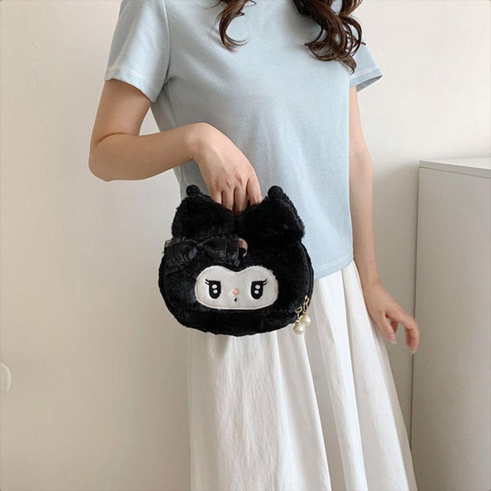 LOMBARD Túi Đựng Mỹ Phẩm Kuromi Bằng Vải Bông Sức Chứa Lớn Họa Tiết Hoạt Hình Melody Cho Nữ