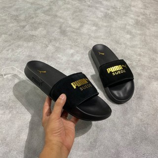 [Siêu Sale ] Dép P.u.m.a Suede Đen GOLD *Chính Hãng*