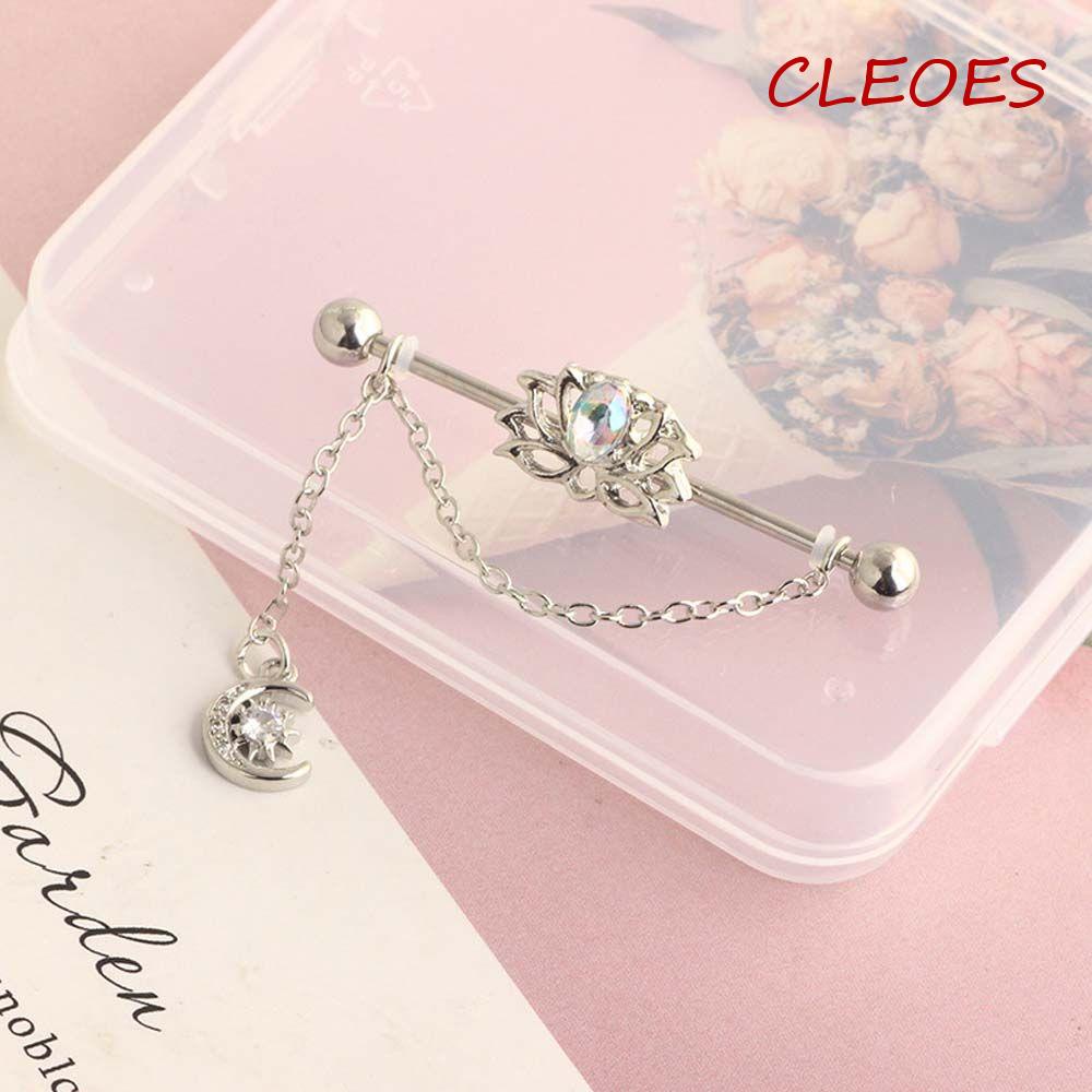 CLEOES Khuyên Tai Hình Trái Tim / Bướm / Mặt Trăng Phong Cách Punk