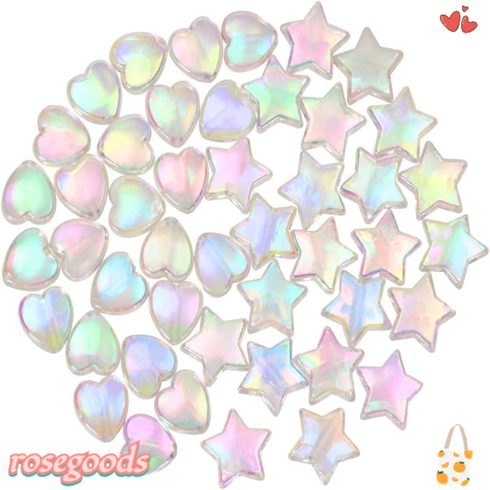 ROSE Bộ 200 Hạt Xâu Chuỗi Acrylic Hình Trái Tim 9mm Nhiều Màu Sắc Dùng Làm Quà Tặng