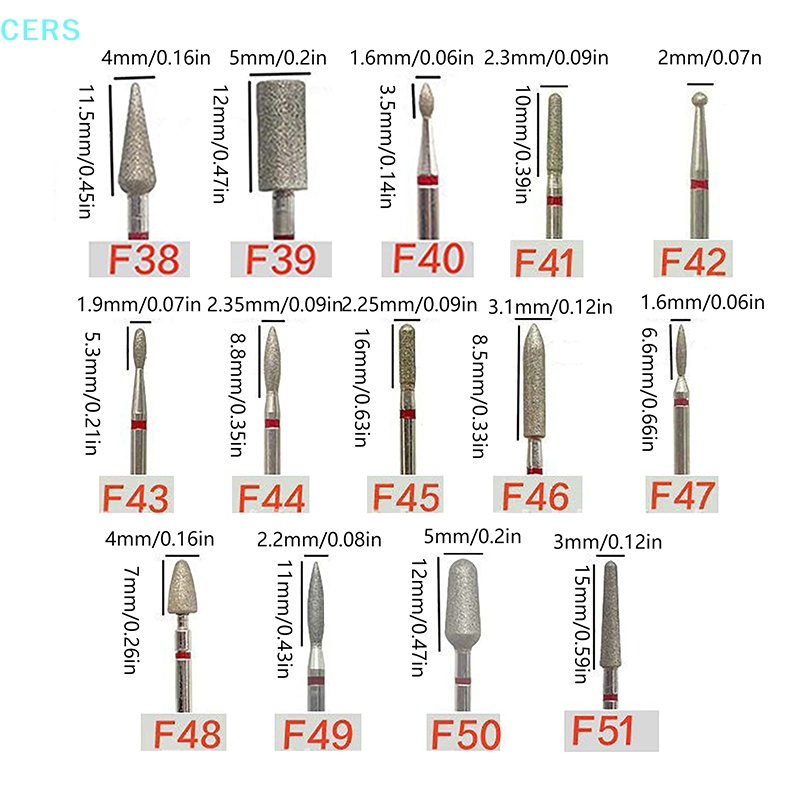 Bộ Mũi Khoan Kim Cương Làm Sạch Đánh Bóng Móng Tay Điện Tử RS Dành Cho Salon / Gia Đình