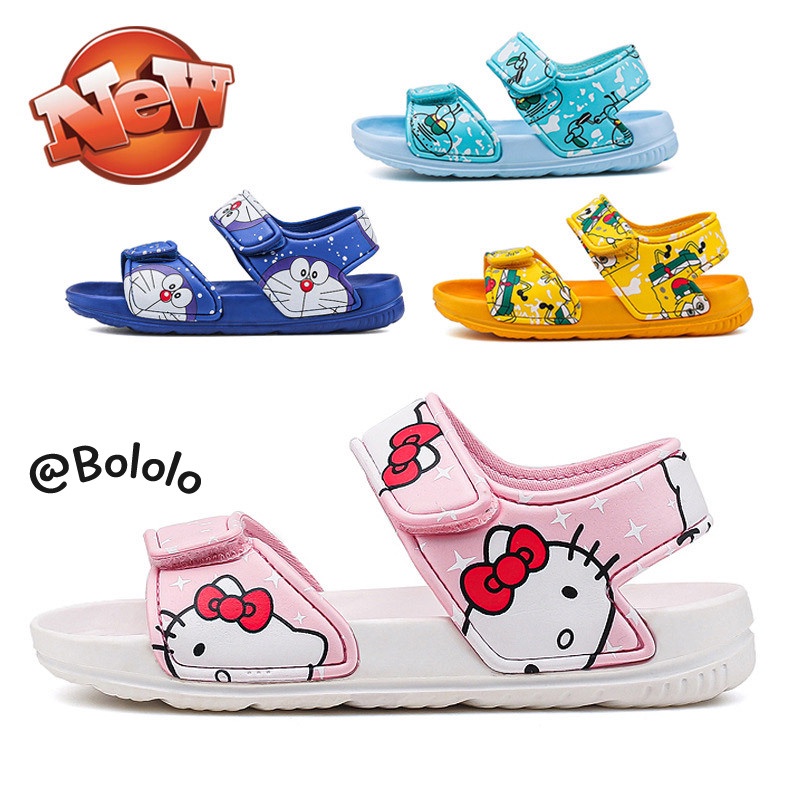 Bololo Xăng đan Khóa Dán Đế Mềm Chống Trượt Dạ Quang Thời Trang Đi Biển Dành Cho Trẻ