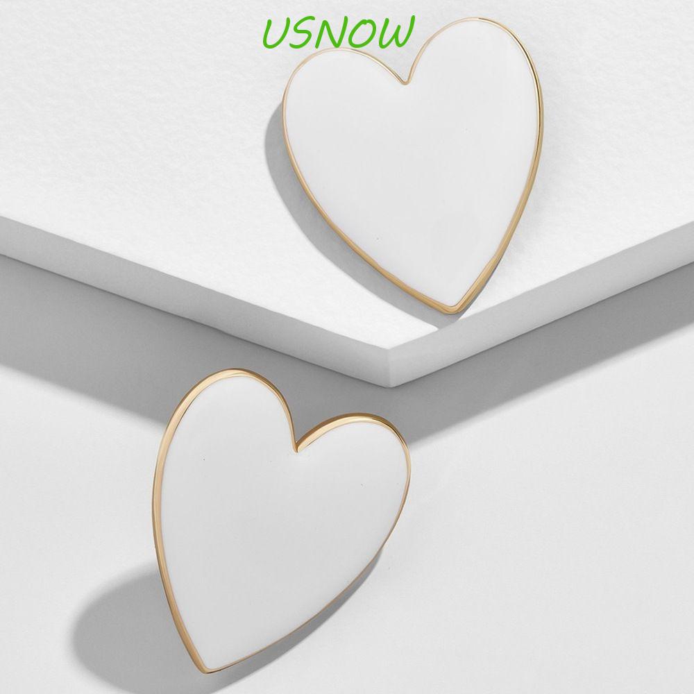 USNOW Bông Tai Tráng Men Hình Trái Tim Nhiều Màu Dễ Thương Phong Cách Hàn Quốc