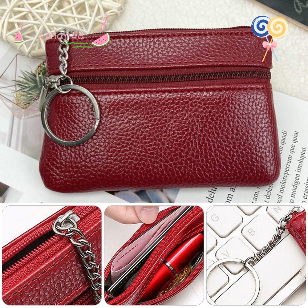 YOLA Set 2 Ví Ngắn Mini Mềm Mại Có Khóa Kéo Đựng Thẻ Tiện Dụng Giá Đỡ