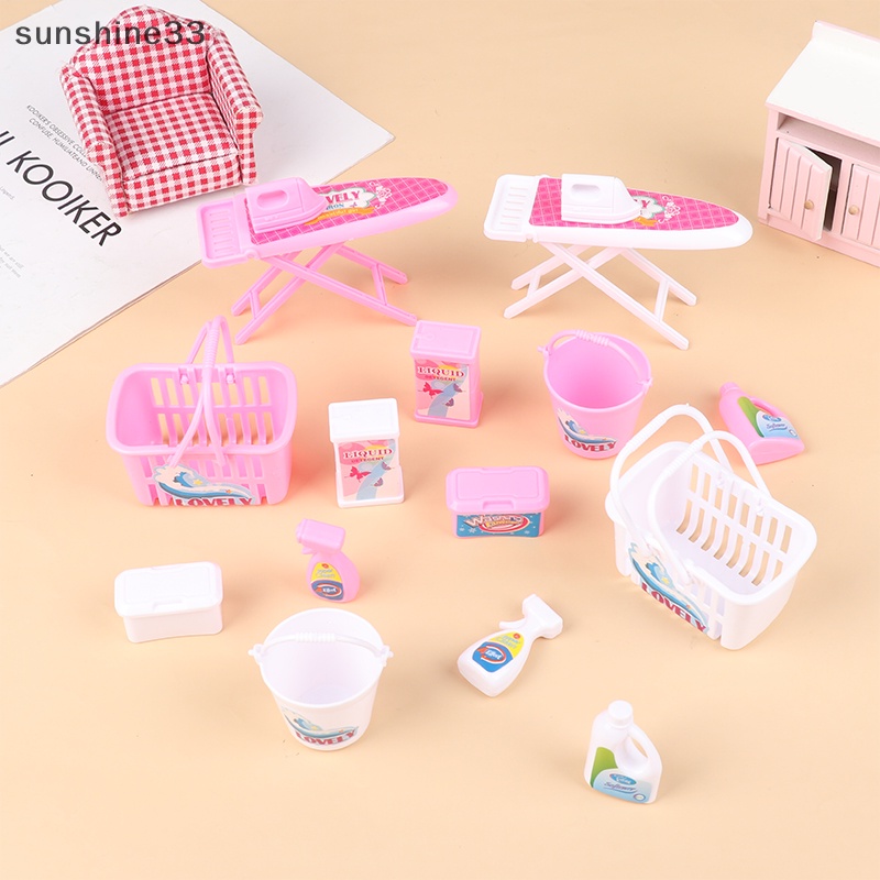 1 Bộ Giỏ Đựng Đồ Giặt Bằng Sắt Dùng Trang Trí Nhà Búp Bê