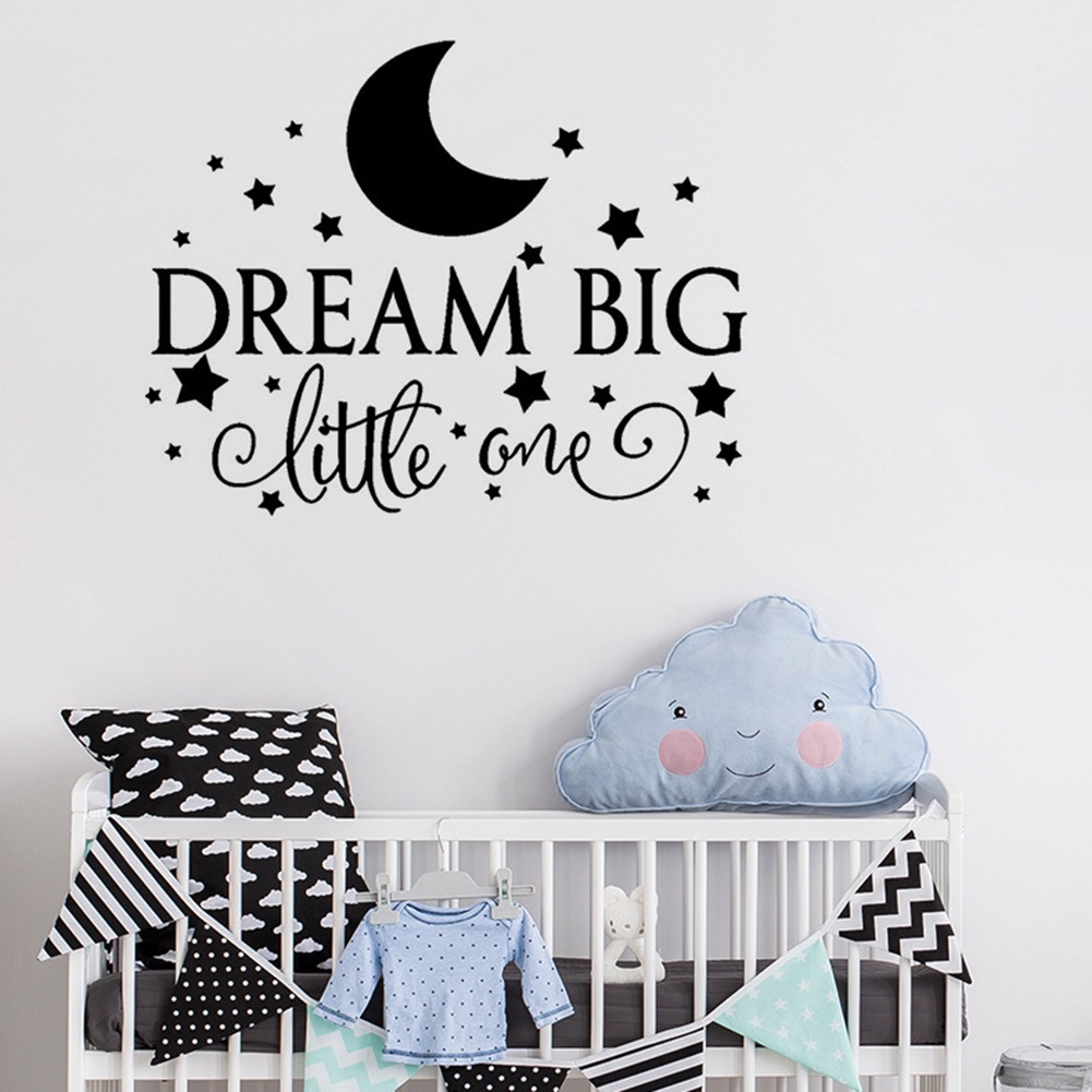 (Bất Ngờ) Hình Dán Tường Ngôi Sao Mặt Trăng Lớn Nhỏ Nhắn Trang Trí Phòng Trẻ Em