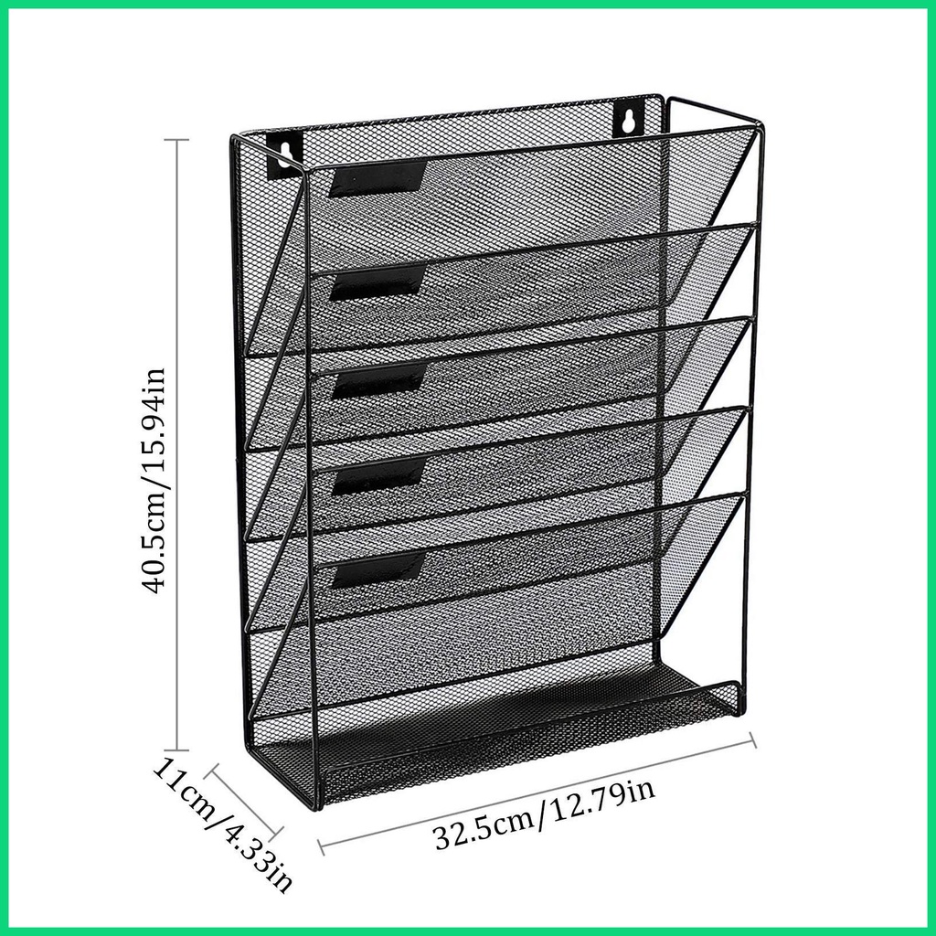 Giá Đỡ Tài Liệu 5 Ngăn Gắn Tường Khổ A4 Jawvn Tiện Dụng