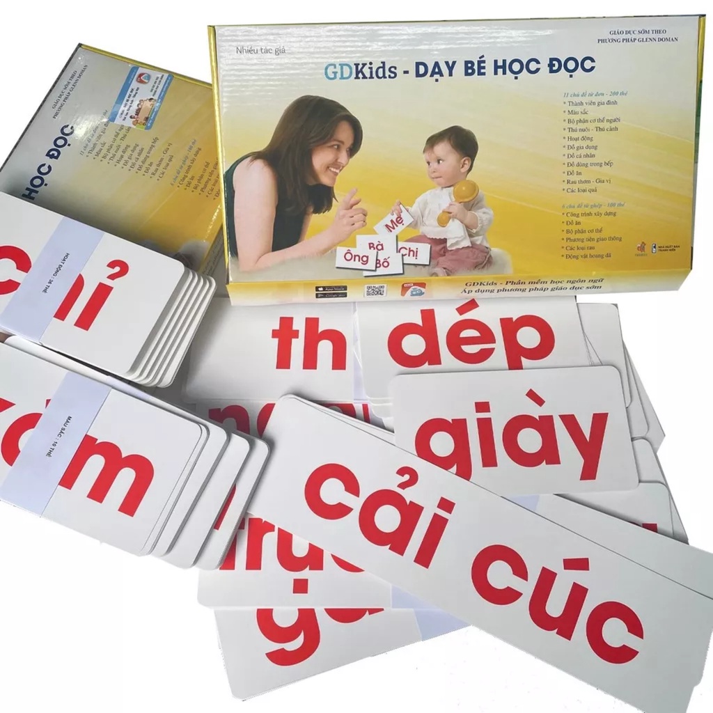 Flashcard Glenn Doman Bộ Chuyên Sâu GDKIDS - Dạy Trẻ Học Đọc Tiếng Việt 300 thẻ