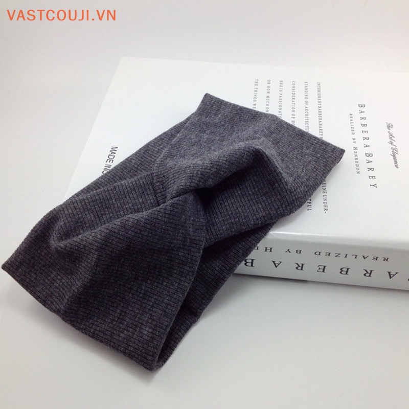 Băng Đô Cotton Mềm Mại Co Giãn Màu Trơn Thắt Nút Cho Bé Gái Rửa Mặt / Trang Điểm