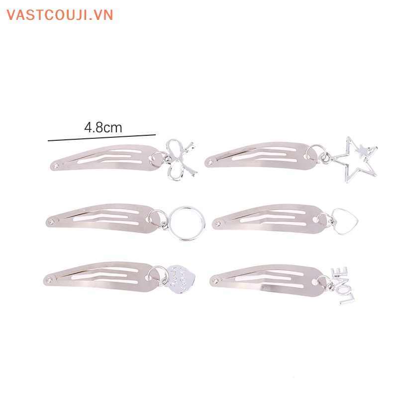 Bộ 2 Kẹp Tóc Kim Loại Đính Mặt Ngọt Ngào Cho Nữ
